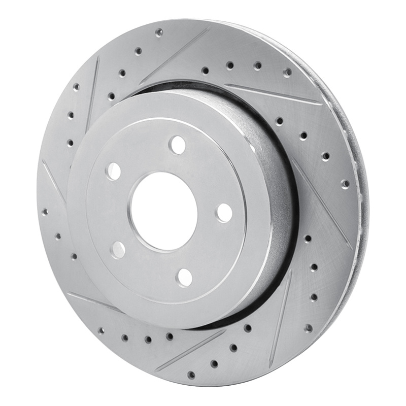 Picture of R1 06-10 Jeep Grand Cherokee Rear Left Drilled & Slotted Silver Brake Rotor