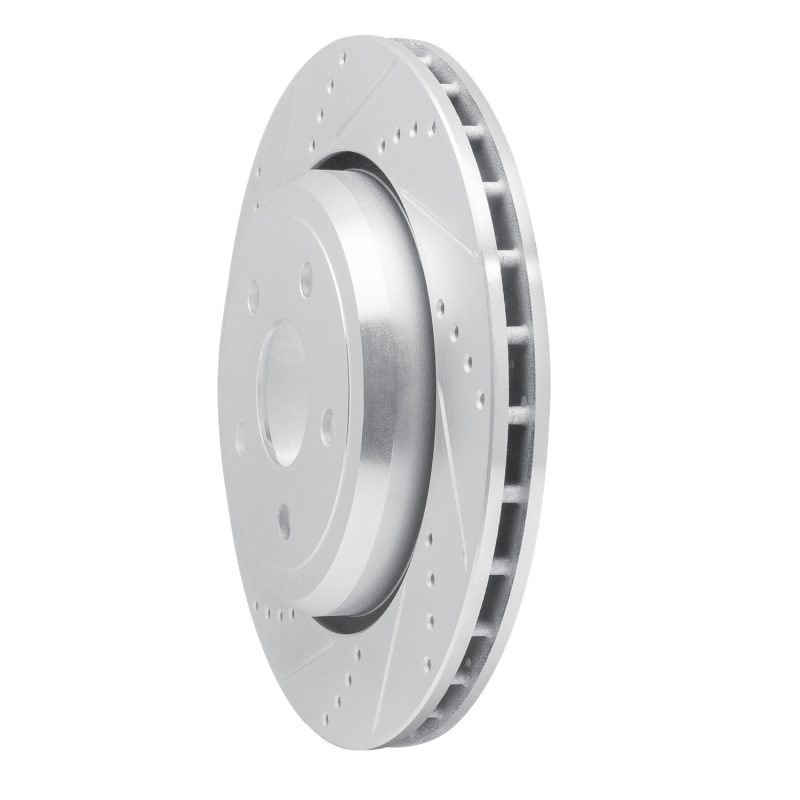 Picture of R1 12-25 Dodge Durango Rear Left Drilled & Slotted Silver Brake Rotor