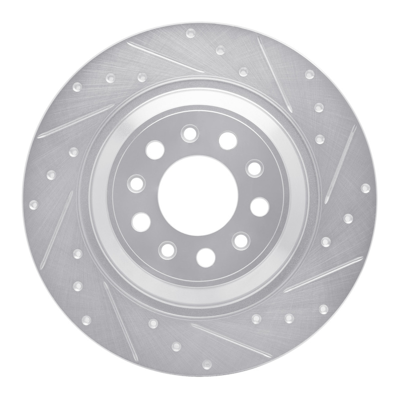 Picture of R1 14-23 Jeep Cherokee Rear Right Drilled & Slotted Silver Brake Rotor