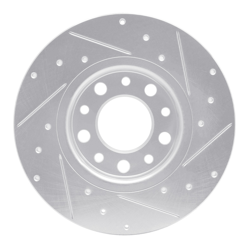 Picture of R1 14-22 Chrysler 200 Rear Left Drilled & Slotted Silver Brake Rotor