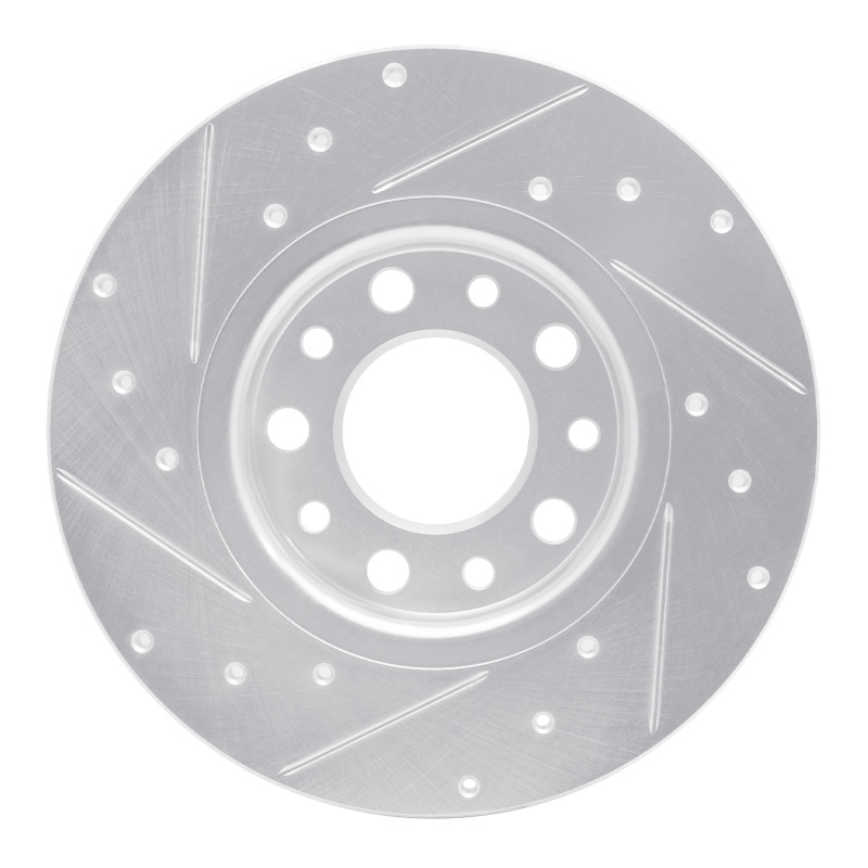 Picture of R1 14-22 Chrysler 200 Rear Right Drilled & Slotted Silver Brake Rotor