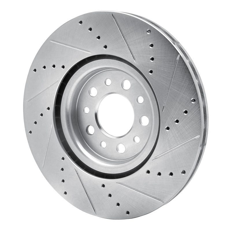 Picture of R1 14-25 Alfa Romeo Tonale Front Left Drilled & Slotted Silver Brake Rotor