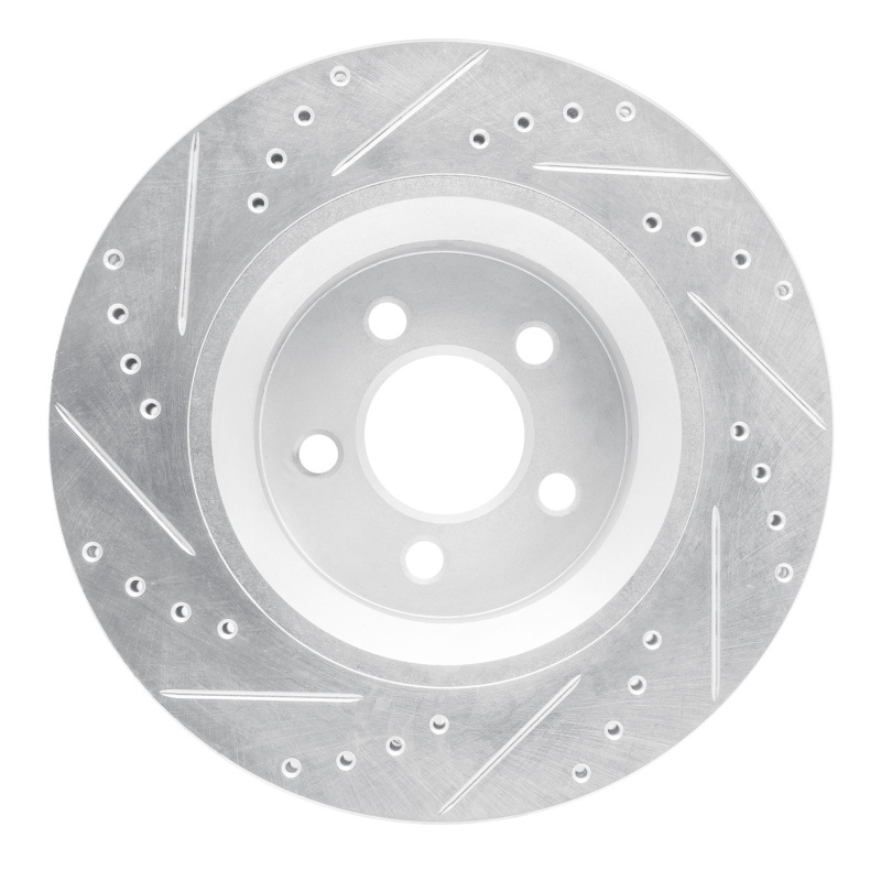 Picture of R1 11-12 Jeep Liberty Front Right Drilled & Slotted Silver Brake Rotor