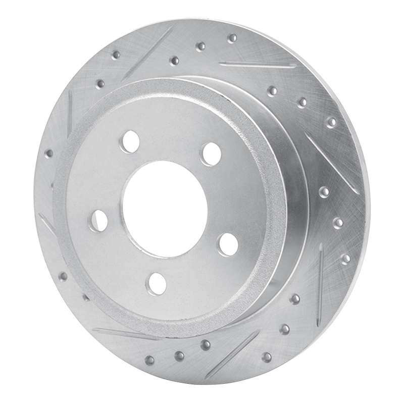 Picture of R1 03-07 Jeep TJ (Canada - See Wrangler for US) Rear Left Drilled & Slotted Silver Brake Rotor