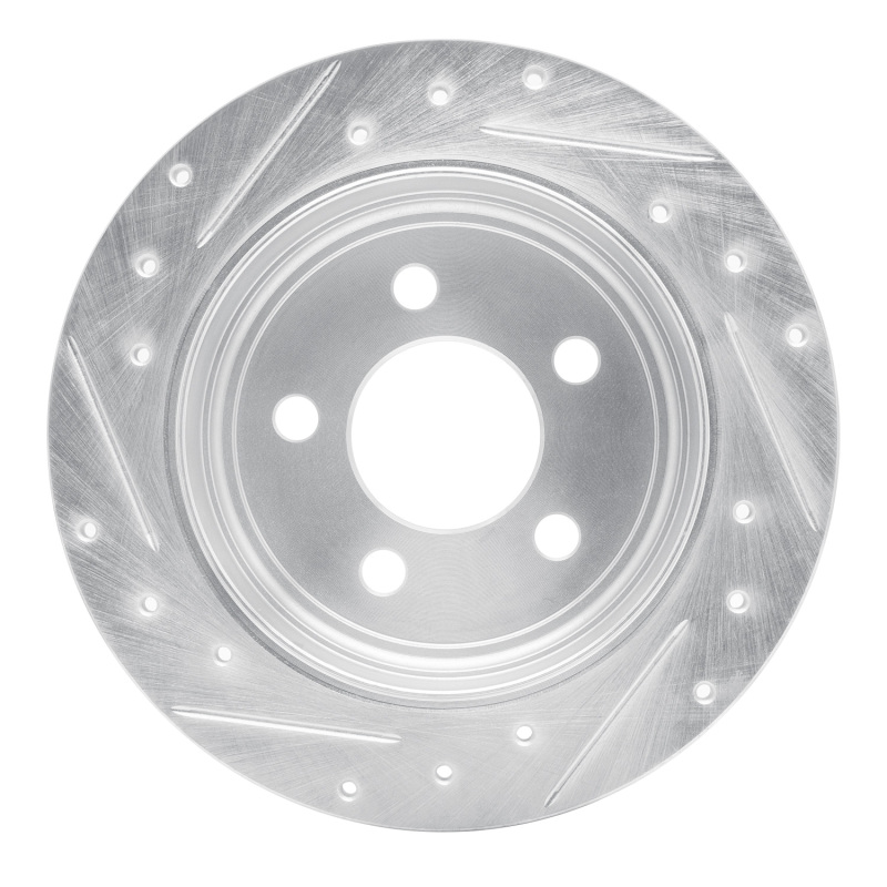 Picture of R1 03-07 Jeep Liberty Rear Right Drilled & Slotted Silver Brake Rotor