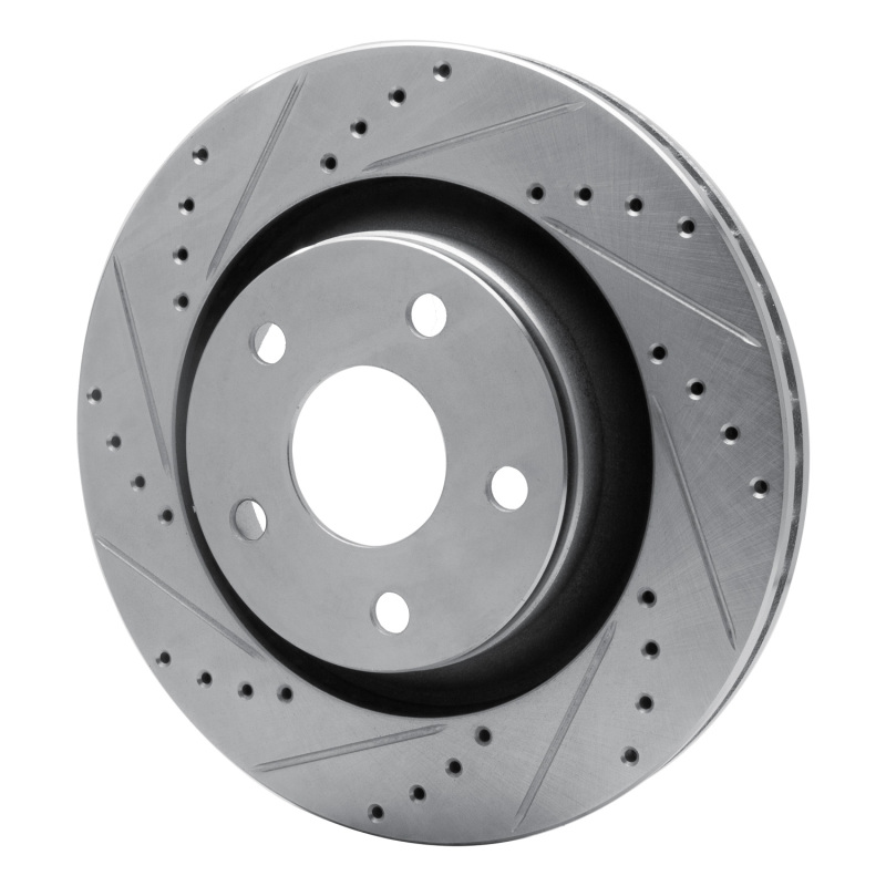 Picture of R1 12-18 Jeep Wrangler Front Left Drilled & Slotted Silver Brake Rotor