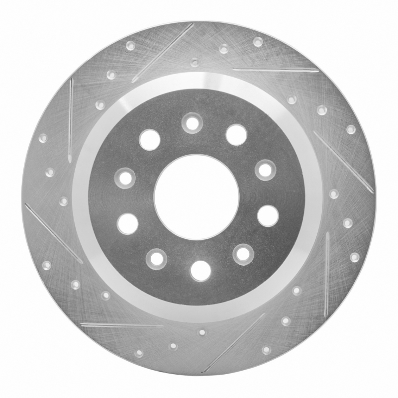 Picture of R1 18-25 Jeep Wrangler Rear Left Drilled & Slotted Silver Brake Rotor