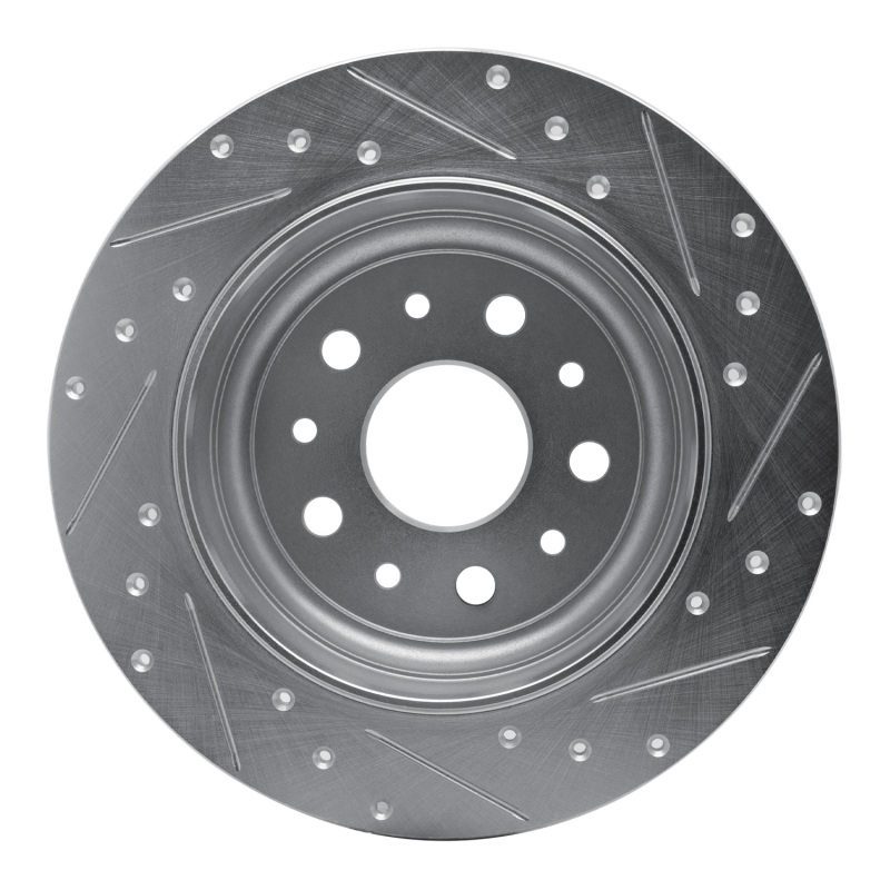 Picture of R1 18-25 Jeep Wrangler Rear Left Drilled & Slotted Silver Brake Rotor