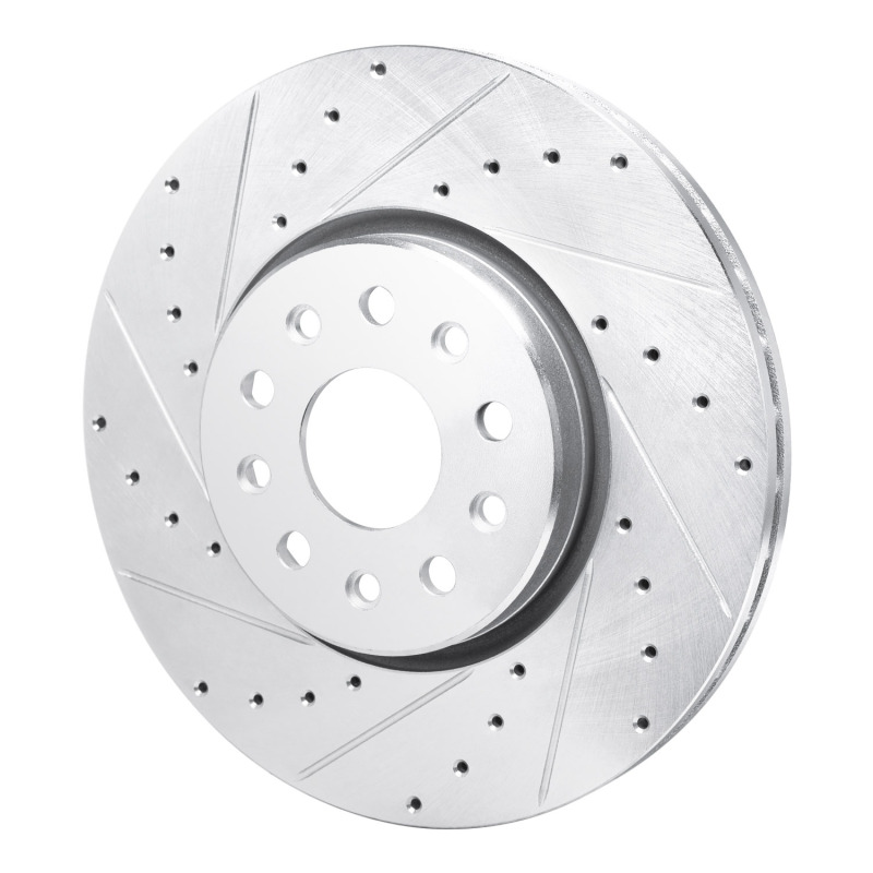 Picture of R1 21-25 Dodge Charger Daytona Front Left Drilled & Slotted Silver Brake Rotor