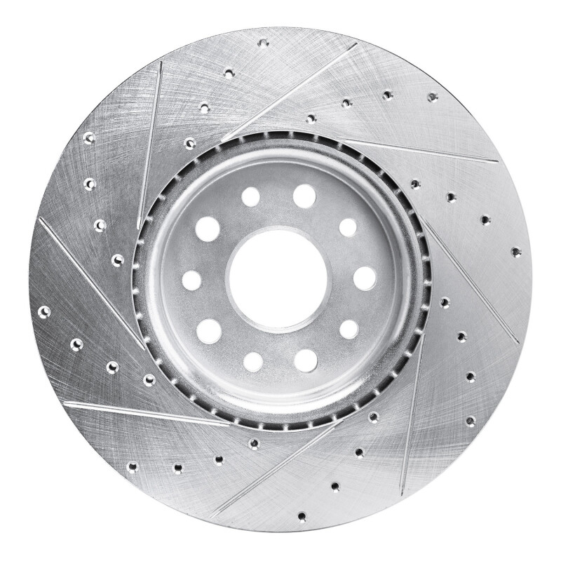 Picture of R1 21-25 Dodge Charger Daytona Front Right Drilled & Slotted Silver Brake Rotor