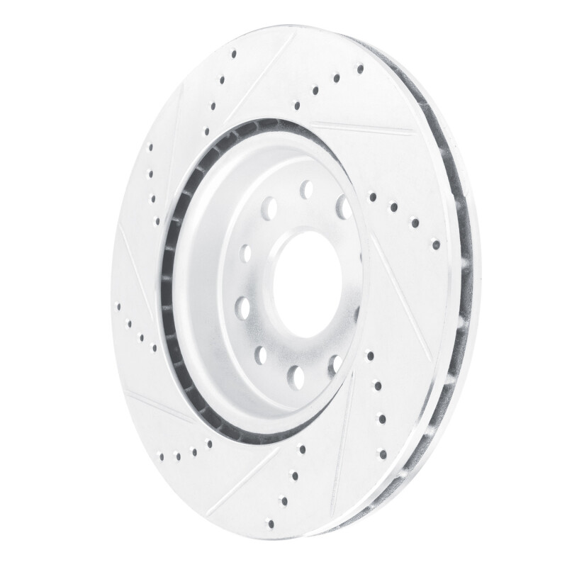Picture of R1 22-25 Jeep Grand Cherokee Front Right Drilled & Slotted Silver Brake Rotor