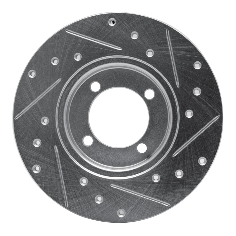 Picture of R1 74-87 Dodge COLT Front Left Drilled & Slotted Silver Brake Rotor