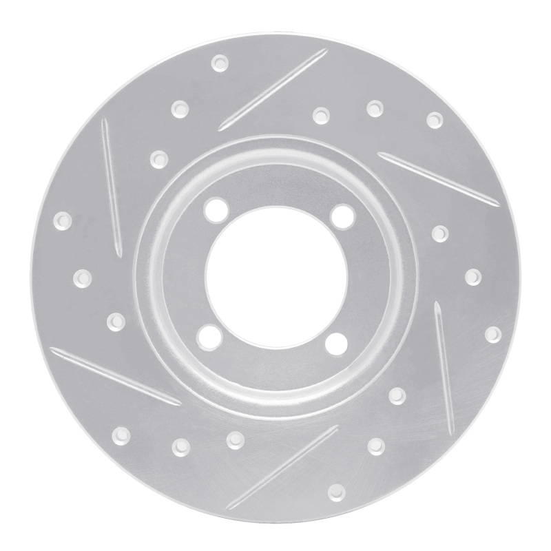 Picture of R1 74-87 Dodge COLT Front Right Drilled & Slotted Silver Brake Rotor