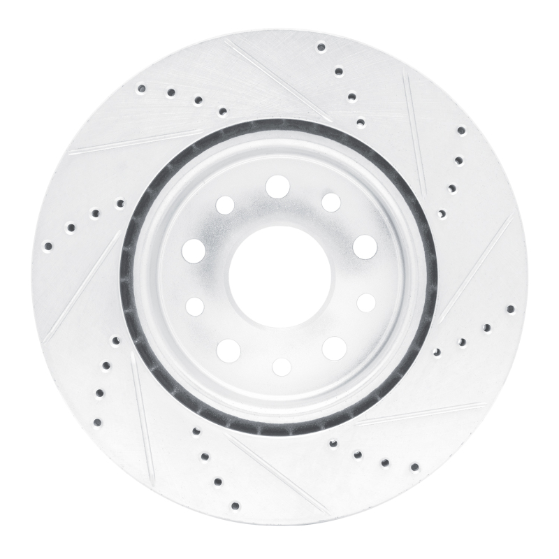 Picture of R1 22-25 Jeep Grand Cherokee Front Left Drilled & Slotted Silver Brake Rotor
