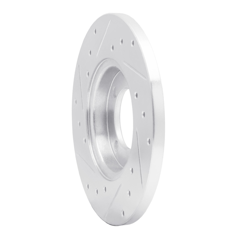 Picture of R1 74-87 Dodge COLT Front Right Drilled & Slotted Silver Brake Rotor