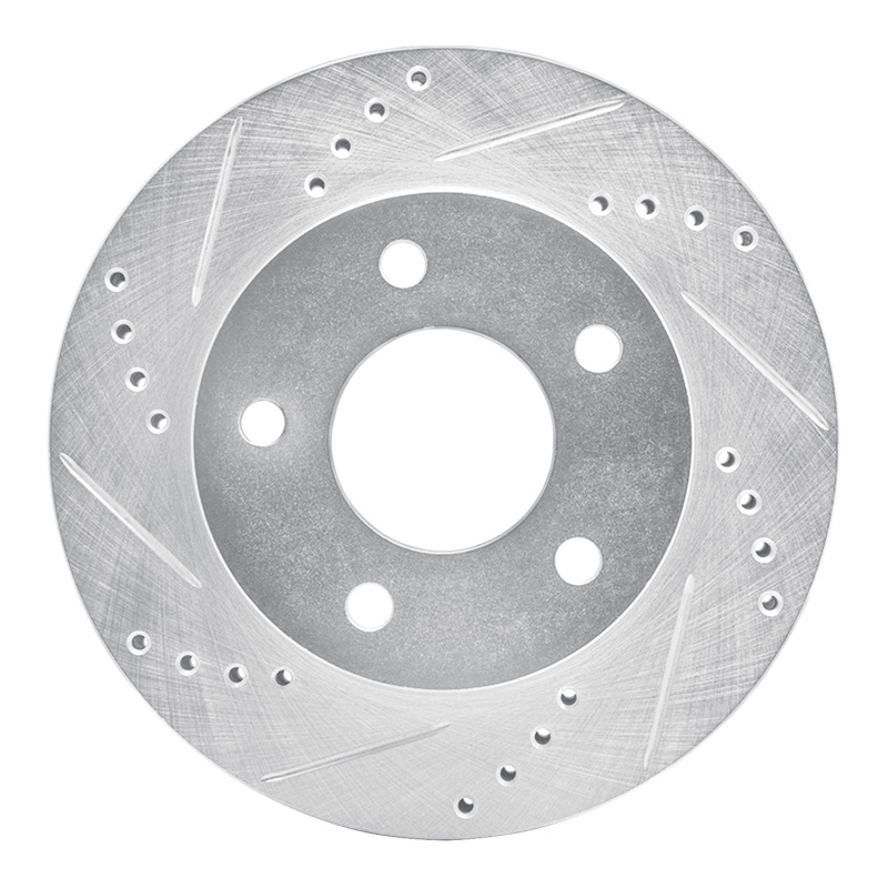 Picture of R1 83-96 Buick CENTURY Front Left Drilled & Slotted Silver Brake Rotor