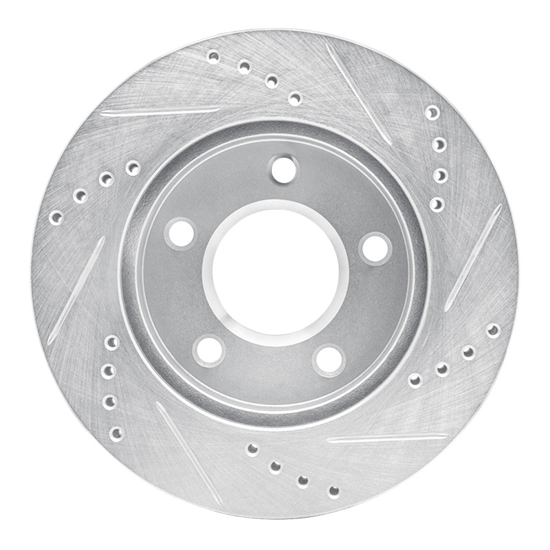 Picture of R1 83-96 Buick CENTURY Front Left Drilled & Slotted Silver Brake Rotor