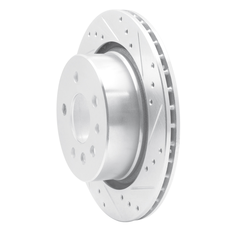 Picture of RNC Brake Rotor - Drill & Slot - R1 01-01 Cadillac CATERA Rear Right Drilled & Slotted Silver Brake Rotor rnc631-46002R