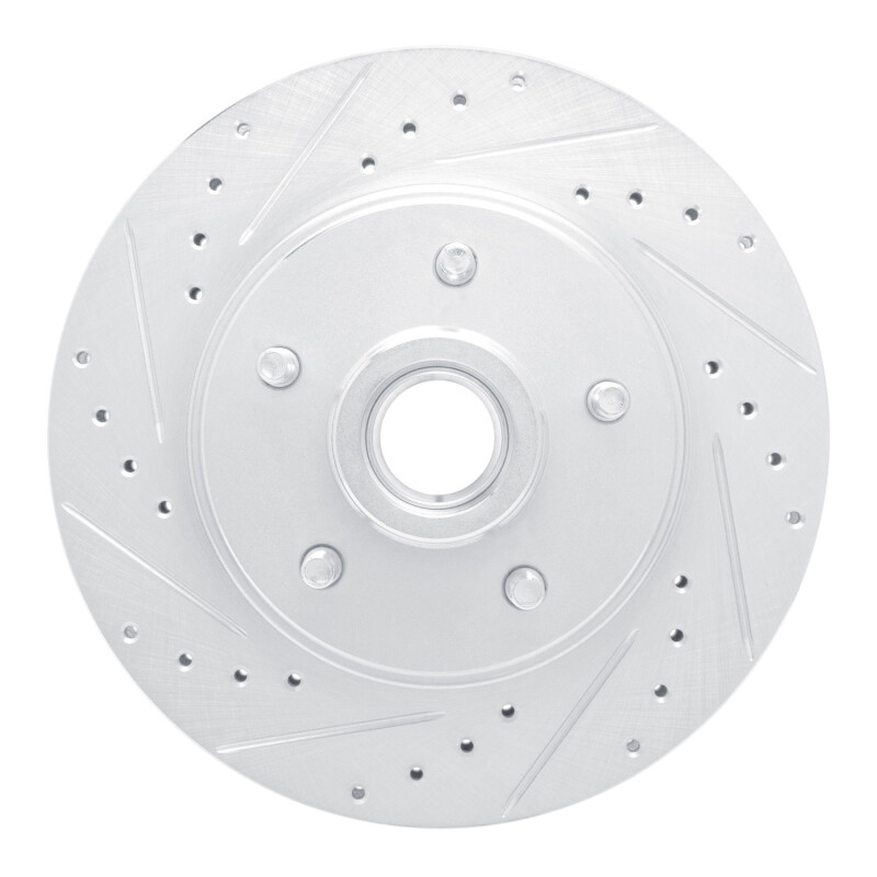 Picture of RNC Brake Rotor - Drill & Slot - R1 67-72 Cadillac COMMERCIAL CHASSIS Front Left Drilled & Slotted Silver Brake Rotor rnc631-46005L
