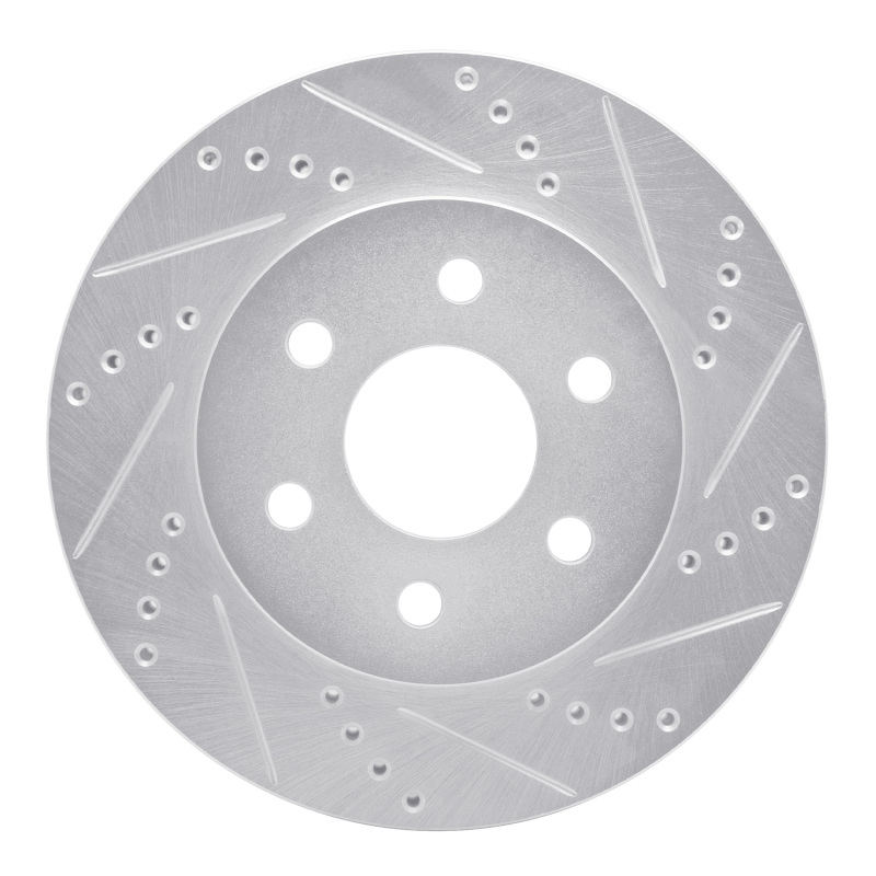 Picture of RNC Brake Rotor - Drill & Slot - R1 98-99 Cadillac DEVILLE Front Right Drilled & Slotted Silver Brake Rotor rnc631-46010R