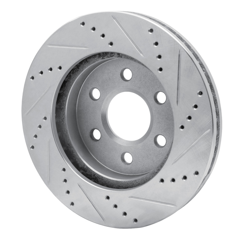 Picture of RNC Brake Rotor - Drill & Slot - R1 98-99 Cadillac DEVILLE Front Left Drilled & Slotted Silver Brake Rotor rnc631-46010L