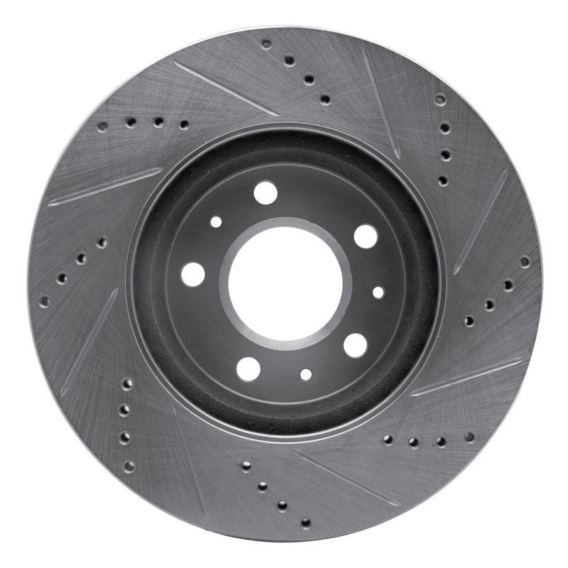 Picture of RNC Brake Rotor - Drill & Slot - R1 03-08 Cadillac CTS Front Left Drilled & Slotted Silver Brake Rotor rnc631-46013L