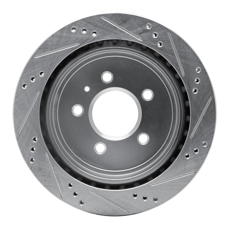 Picture of RNC Brake Rotor - Drill & Slot - R1 03-11 Cadillac CTS Rear Left Drilled & Slotted Silver Brake Rotor rnc631-46014L