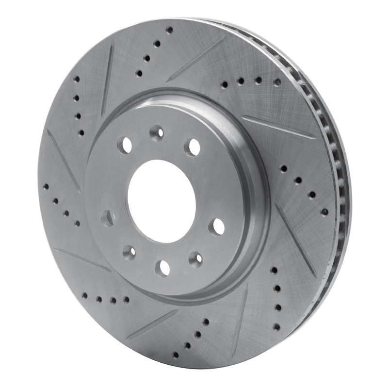 Picture of RNC Brake Rotor - Drill & Slot - R1 03-08 Cadillac CTS Front Left Drilled & Slotted Silver Brake Rotor rnc631-46013L