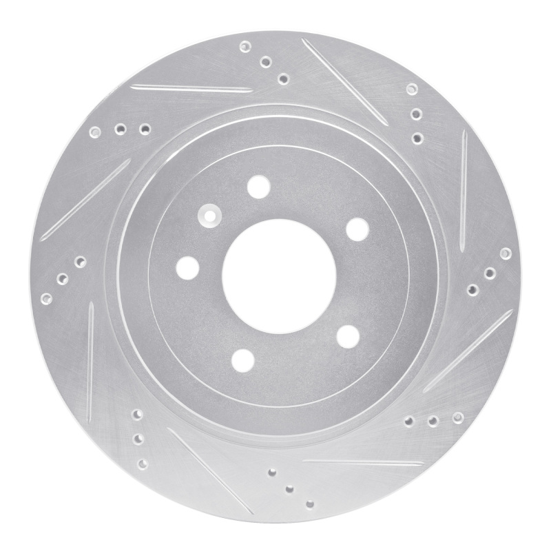 Picture of RNC Brake Rotor - Drill & Slot - R1 05-11 Cadillac STS Rear Right Drilled & Slotted Silver Brake Rotor rnc631-46020R
