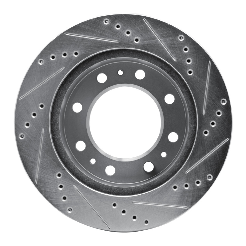 Picture of RNC Brake Rotor - Drill & Slot - R1 06-11 Cadillac DTS Front Left Drilled & Slotted Silver Brake Rotor rnc631-46023L