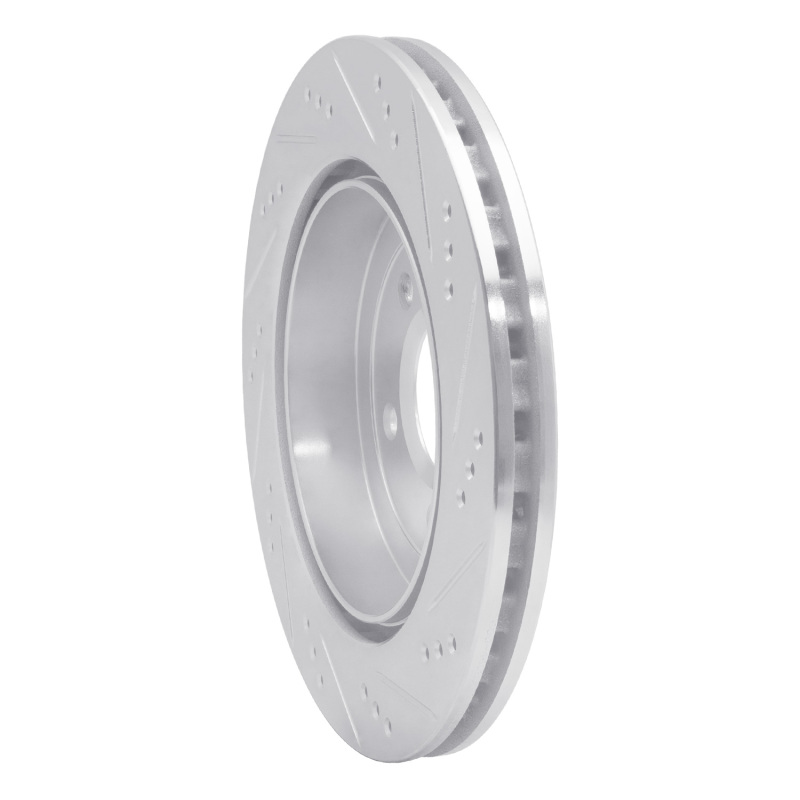 Picture of RNC Brake Rotor - Drill & Slot - R1 05-11 Cadillac CTS Rear Left Drilled & Slotted Silver Brake Rotor rnc631-46020L