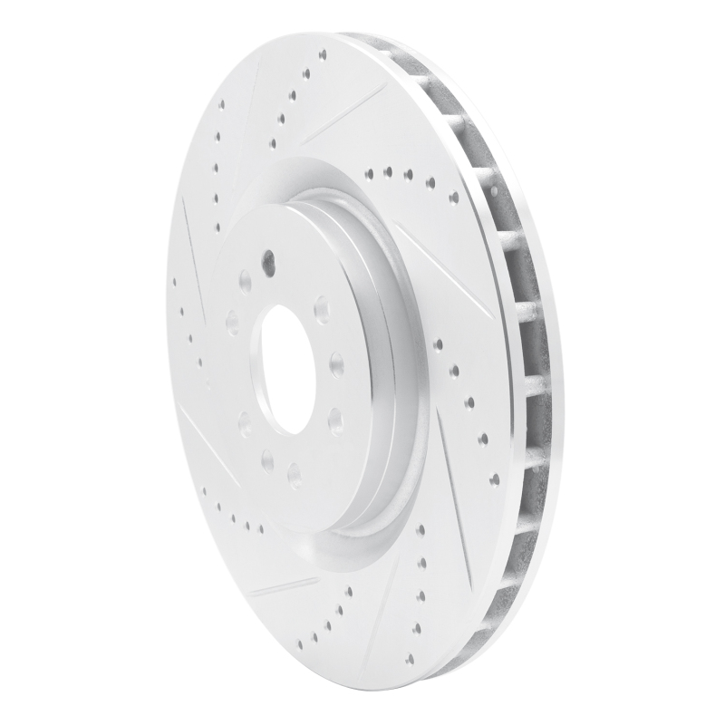 Picture of RNC Brake Rotor - Drill & Slot - R1 04-11 Cadillac STS Front Left Drilled & Slotted Silver Brake Rotor rnc631-46015L