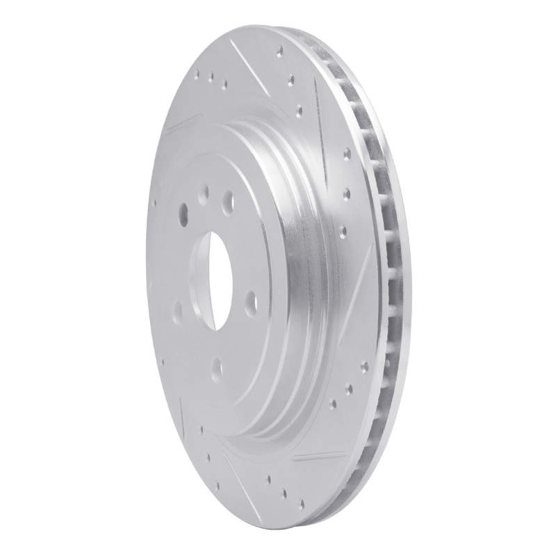 Picture of RNC Brake Rotor - Drill & Slot - R1 08-14 Cadillac CTS Rear Right Drilled & Slotted Silver Brake Rotor rnc631-46026R