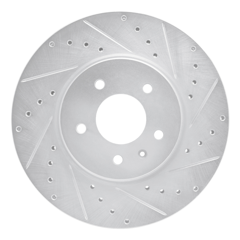 Picture of RNC Brake Rotor - Drill & Slot - R1 09-11 Cadillac STS Front Right Drilled & Slotted Silver Brake Rotor rnc631-46028R