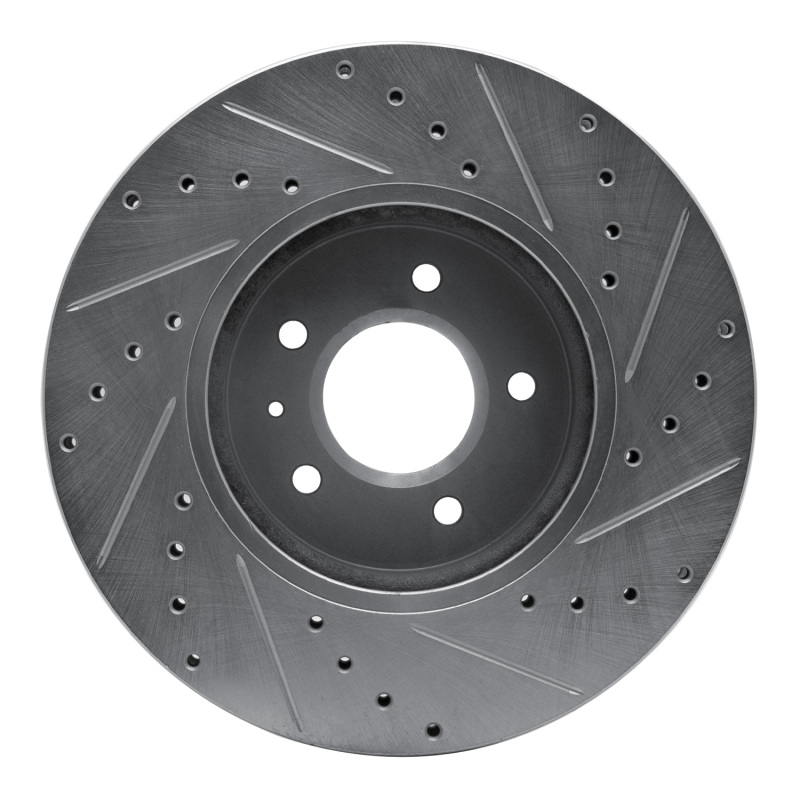 Picture of RNC Brake Rotor - Drill & Slot - R1 09-11 Cadillac STS Front Left Drilled & Slotted Silver Brake Rotor rnc631-46028L