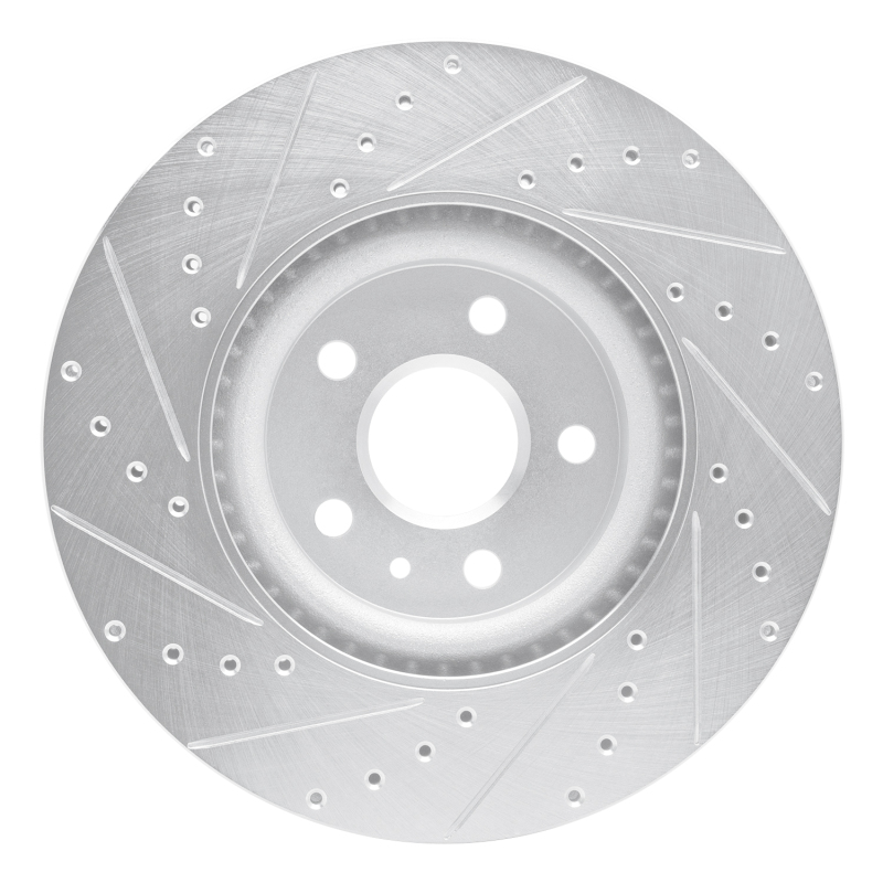 Picture of RNC Brake Rotor - Drill & Slot - R1 08-17 Cadillac CTS Front Right Drilled & Slotted Silver Brake Rotor rnc631-46027R
