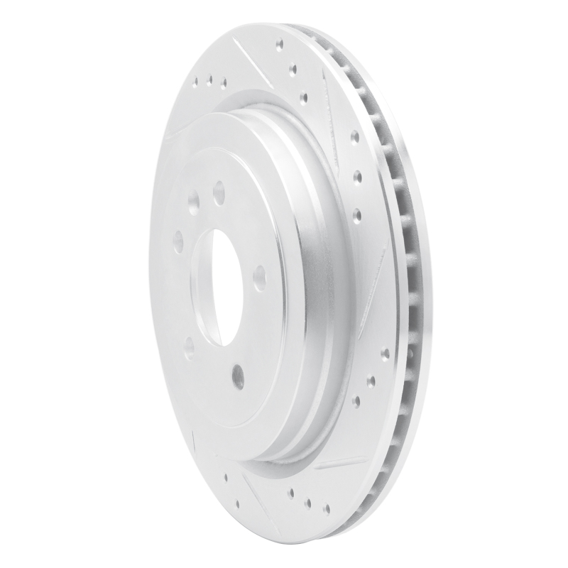Picture of RNC Brake Rotor - Drill & Slot - R1 13-19 Cadillac ATS Rear Right Drilled & Slotted Silver Brake Rotor rnc631-46032R