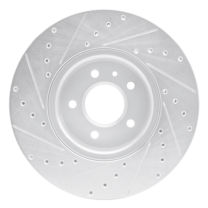 Picture of RNC Brake Rotor - Drill & Slot - R1 13-25 Cadillac ATS Front Right Drilled & Slotted Silver Brake Rotor rnc631-46035R