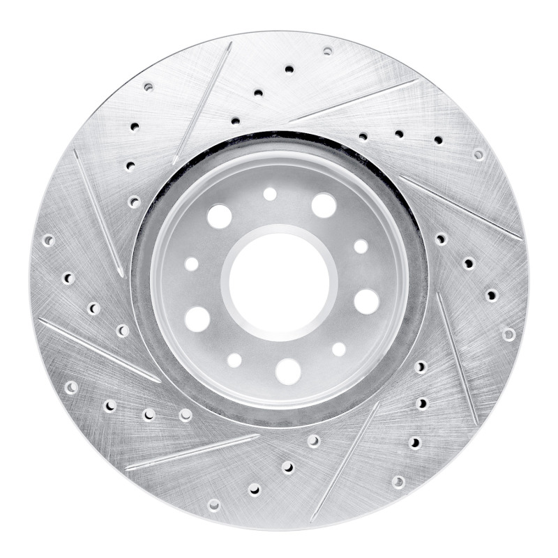 Picture of RNC Brake Rotor - Drill & Slot - R1 14-20 Cadillac CT6 Front Right Drilled & Slotted Silver Brake Rotor rnc631-46038R
