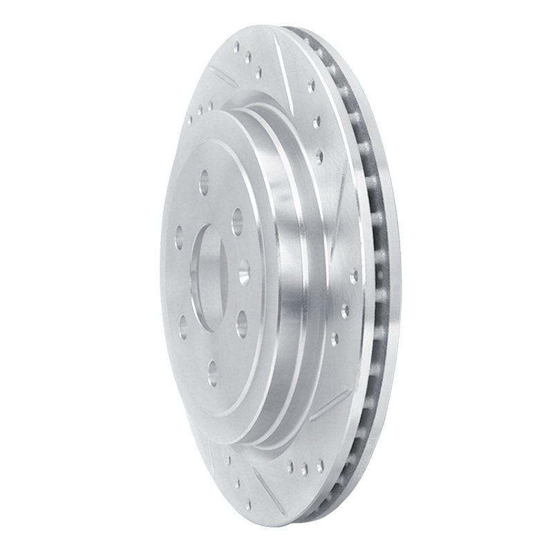 Picture of RNC Brake Rotor - Drill & Slot - R1 10-16 Cadillac SRX Rear Right Drilled & Slotted Silver Brake Rotor rnc631-46045R