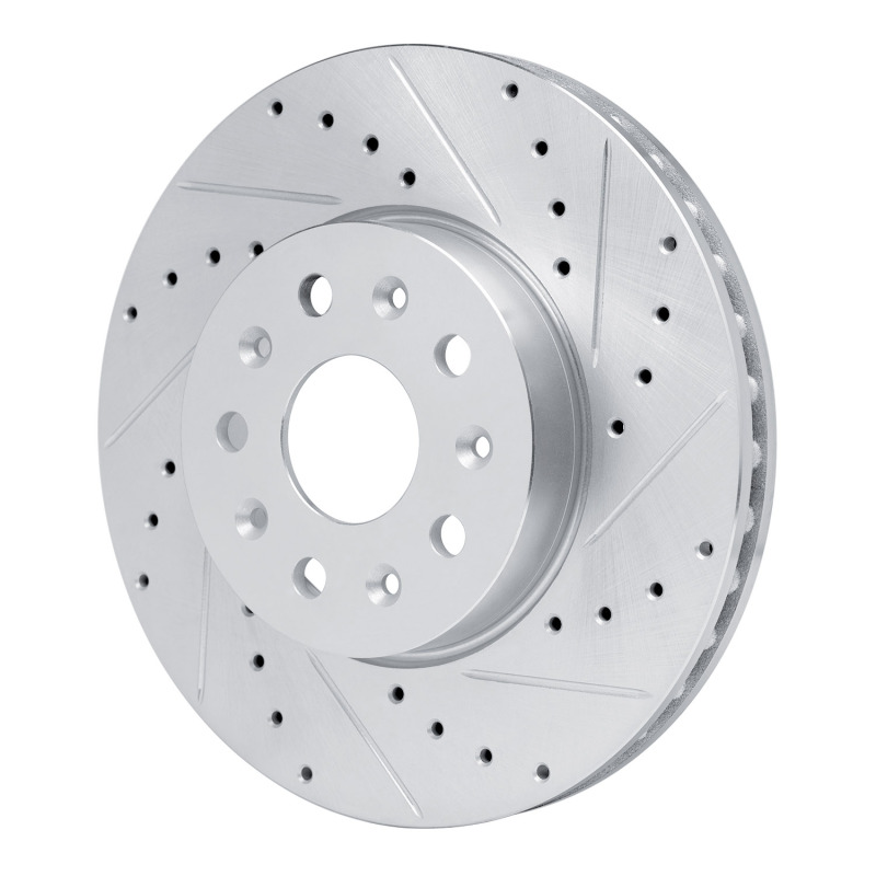 Picture of RNC Brake Rotor - Drill & Slot - R1 14-20 Cadillac CT6 Front Right Drilled & Slotted Silver Brake Rotor rnc631-46038R