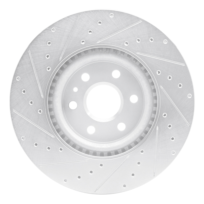 Picture of RNC Brake Rotor - Drill & Slot - R1 10-16 Cadillac SRX Front Right Drilled & Slotted Silver Brake Rotor rnc631-46046R