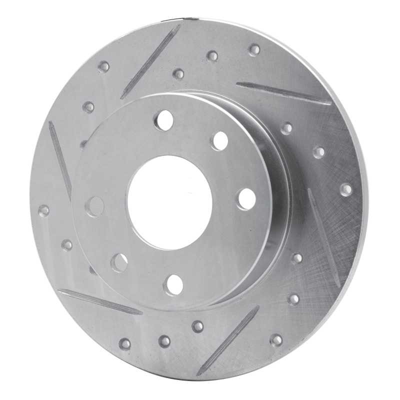 Picture of RNC Brake Rotor - Drill & Slot - R1 85-89 Chevrolet SPECTRUM Front Left Drilled & Slotted Silver Brake Rotor rnc631-47001L