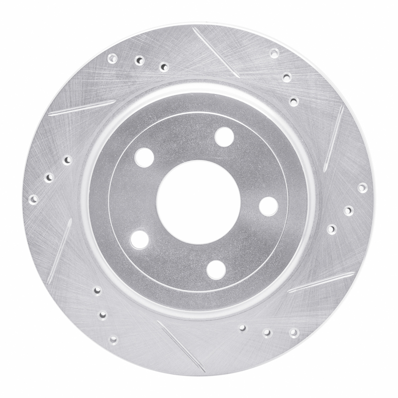 Picture of RNC Brake Rotor - Drill & Slot - R1 08-10 Chevrolet COBALT Rear Right Drilled & Slotted Silver Brake Rotor rnc631-47038R