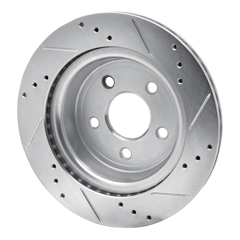 Picture of RNC Brake Rotor - Drill & Slot - R1 08-10 Chevrolet COBALT Rear Left Drilled & Slotted Silver Brake Rotor rnc631-47038L