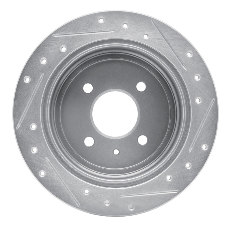 Picture of RNC Brake Rotor - Drill & Slot - R1 14-16 Chevrolet SPARK EV Rear Left Drilled & Slotted Silver Brake Rotor rnc631-47048L