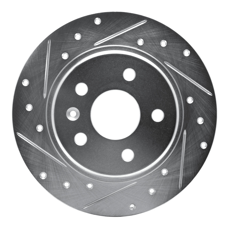 Picture of RNC Brake Rotor - Drill & Slot - R1 16-23 Chevrolet BOLT EV Rear Left Drilled & Slotted Silver Brake Rotor rnc631-47052L