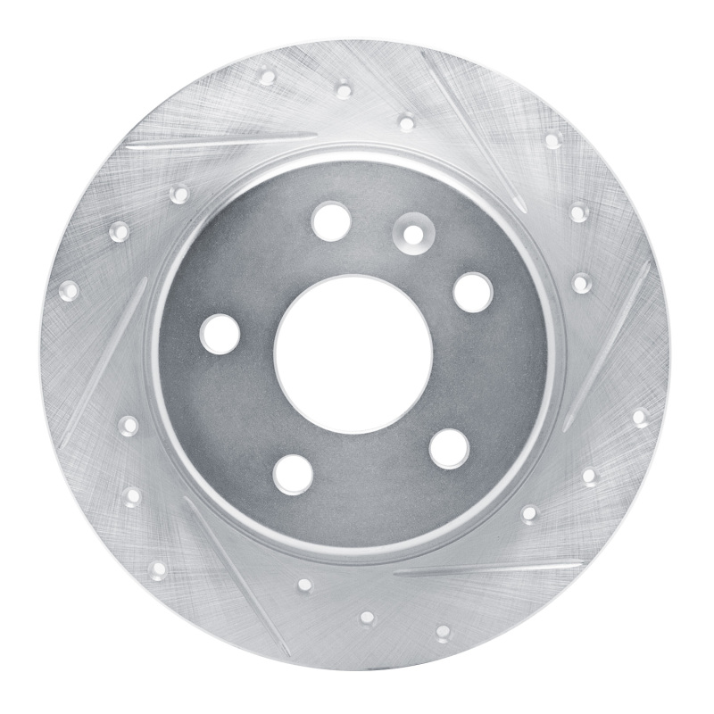 Picture of RNC Brake Rotor - Drill & Slot - R1 16-23 Chevrolet BOLT EV Rear Right Drilled & Slotted Silver Brake Rotor rnc631-47052R