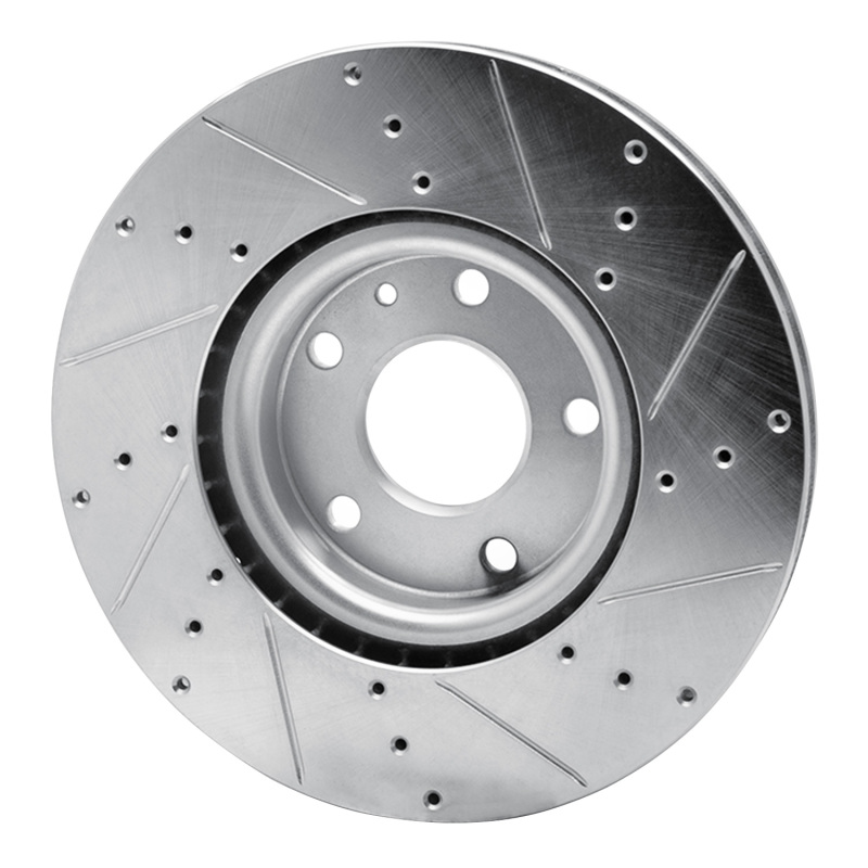 Picture of RNC Brake Rotor - Drill & Slot - R1 14-19 Chevrolet Corvette Front Left Drilled & Slotted Silver Brake Rotor rnc631-47050L