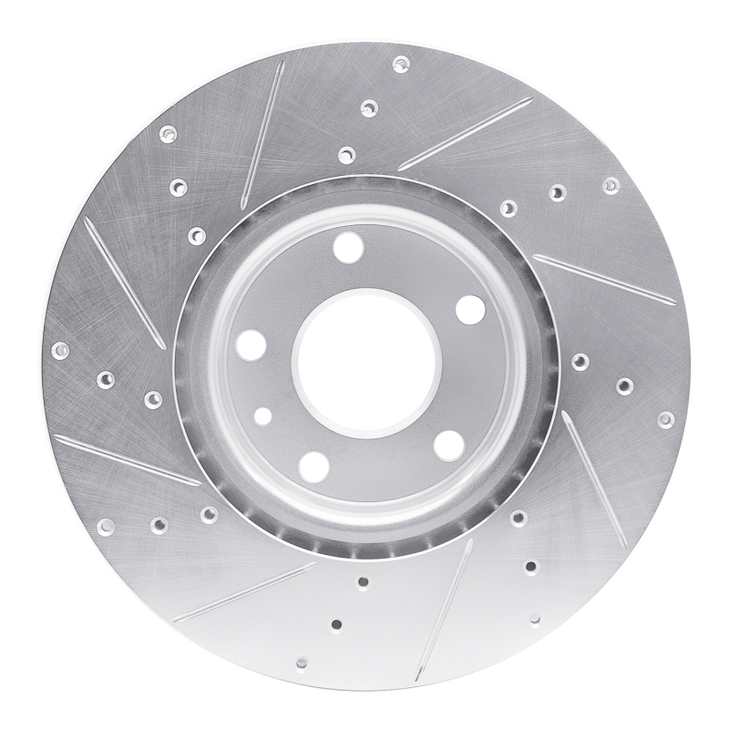 Picture of RNC Brake Rotor - Drill & Slot - R1 14-19 Chevrolet Corvette Front Right Drilled & Slotted Silver Brake Rotor rnc631-47050R